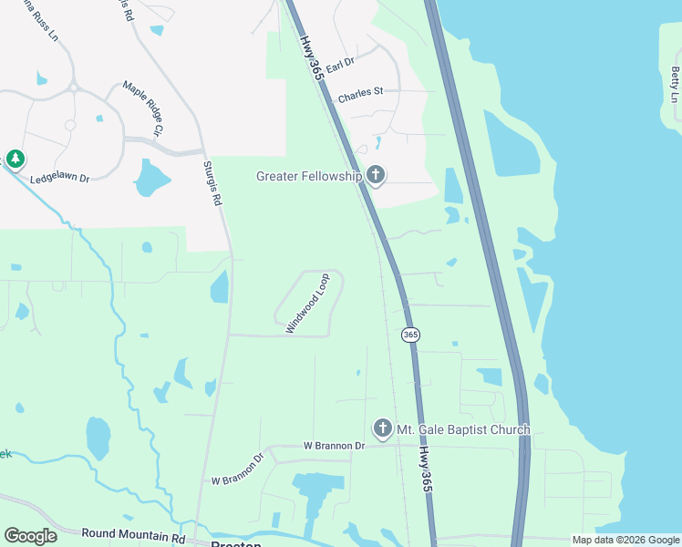 map of restaurants, bars, coffee shops, grocery stores, and more near 36 Windwood Loop in Conway