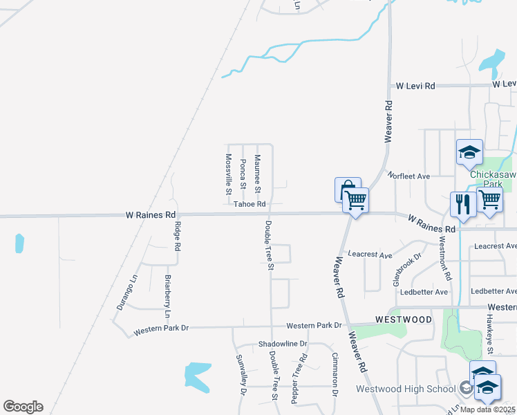 map of restaurants, bars, coffee shops, grocery stores, and more near 4141 Double Tree Street in Memphis