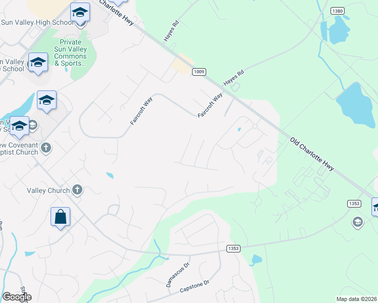 map of restaurants, bars, coffee shops, grocery stores, and more near 1121 Hinson Forest Road in Unincorporated