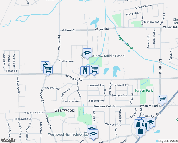 map of restaurants, bars, coffee shops, grocery stores, and more near 818 Cavalier Drive in Memphis