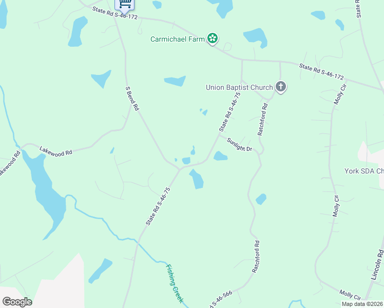 map of restaurants, bars, coffee shops, grocery stores, and more near 1961 Fairhope Road in York