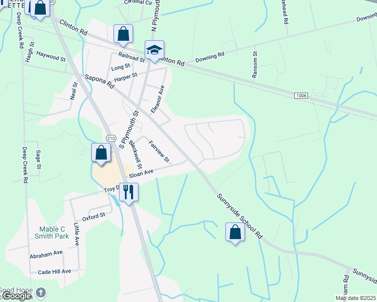 map of restaurants, bars, coffee shops, grocery stores, and more near 2107 Sapona Road in Fayetteville