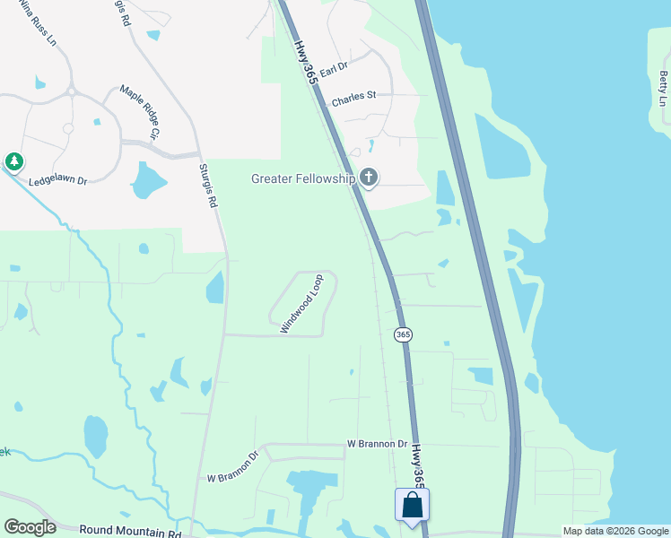 map of restaurants, bars, coffee shops, grocery stores, and more near 42 Windwood Loop in Conway