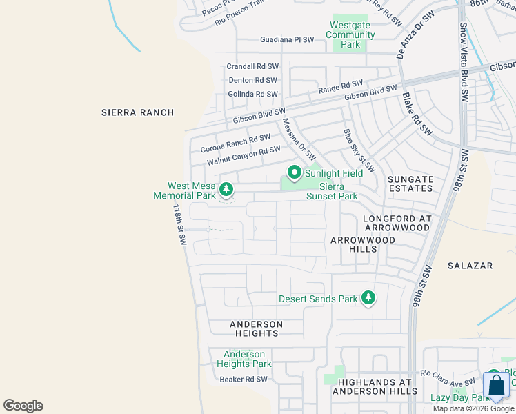 map of restaurants, bars, coffee shops, grocery stores, and more near 10744 Pipestone Road Southwest in Albuquerque