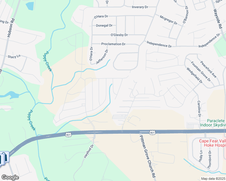map of restaurants, bars, coffee shops, grocery stores, and more near 674 Stonebriar Avenue in Raeford