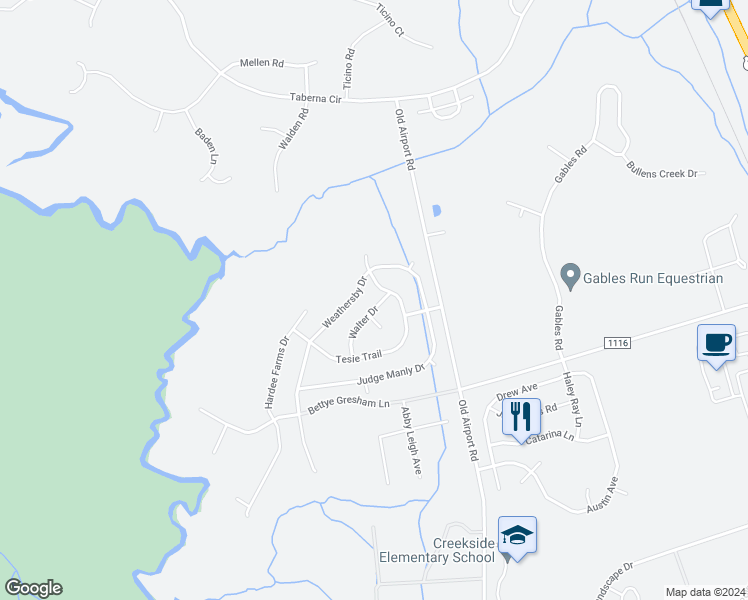 map of restaurants, bars, coffee shops, grocery stores, and more near 2802 Walter Drive in New Bern