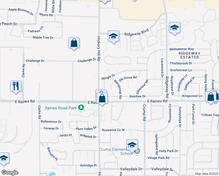 map of restaurants, bars, coffee shops, grocery stores, and more near 4109 Berrybrook Cove in Memphis