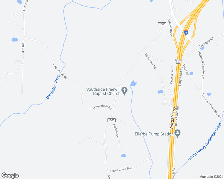 map of restaurants, bars, coffee shops, grocery stores, and more near 661 Sandy Ridge Church Road in Ellerbe