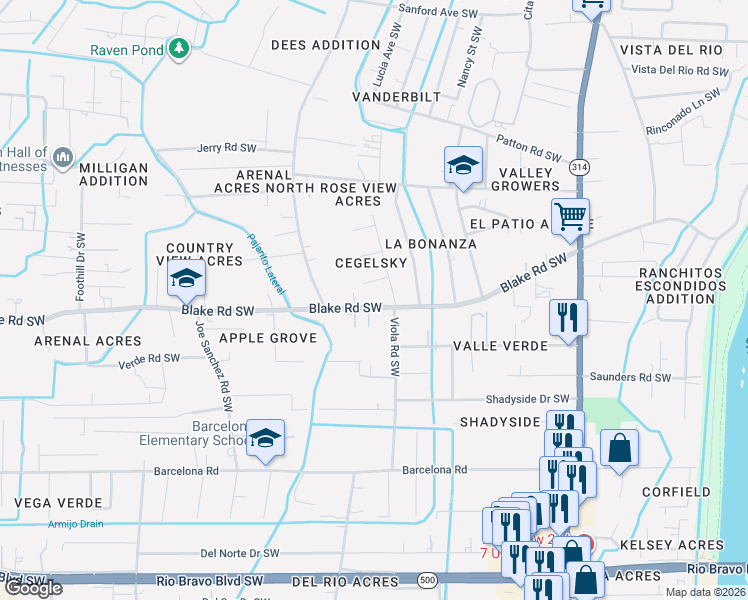 map of restaurants, bars, coffee shops, grocery stores, and more near 2022 Cook Avenue Southwest in Albuquerque