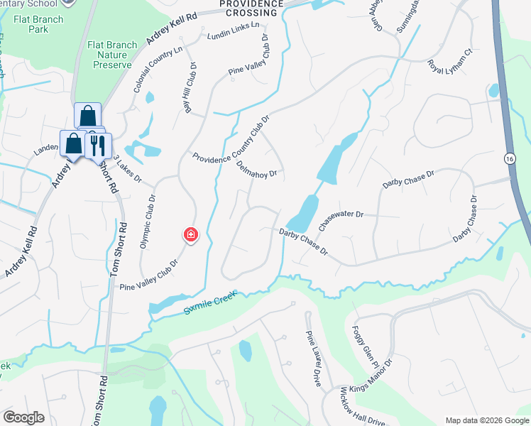 map of restaurants, bars, coffee shops, grocery stores, and more near 11554 James Richard Drive in Charlotte