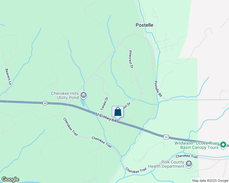 map of restaurants, bars, coffee shops, grocery stores, and more near 197 Tanasi Drive in Copperhill