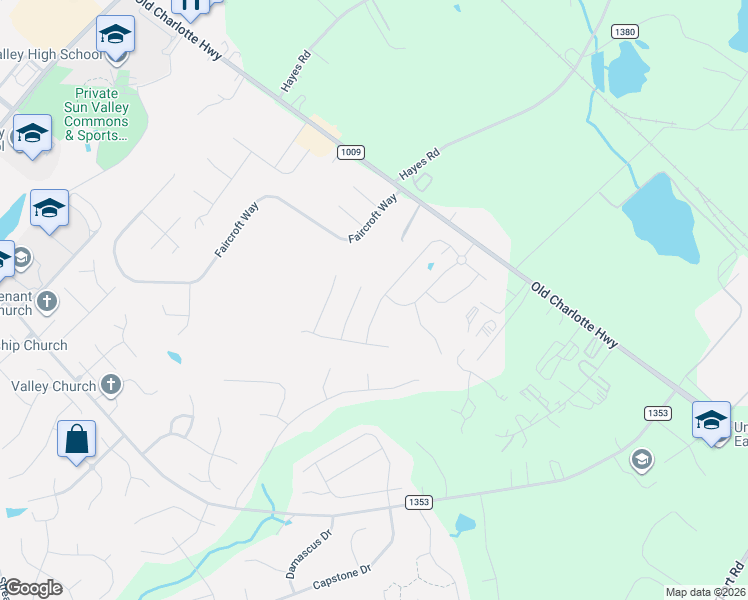 map of restaurants, bars, coffee shops, grocery stores, and more near 2005 Eustice Lane in Unionville