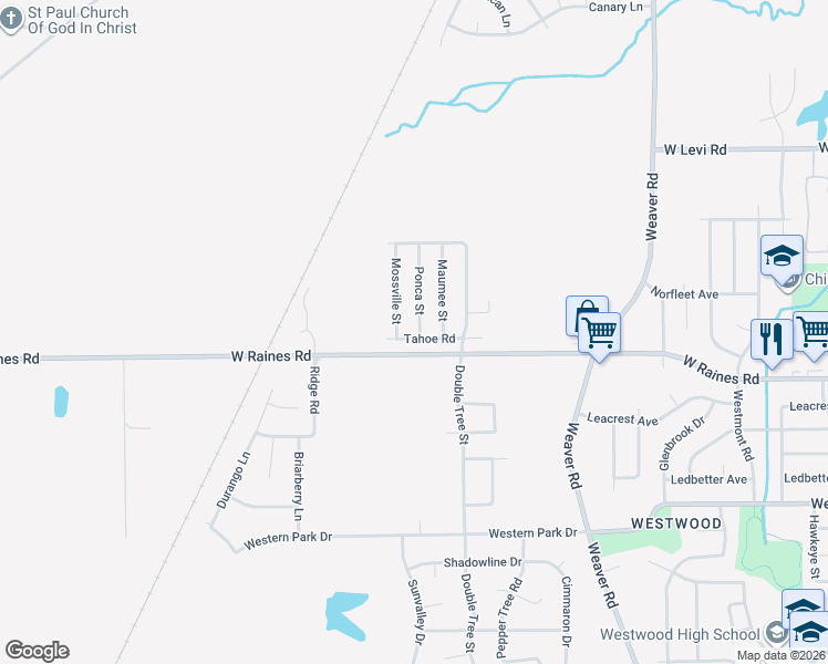map of restaurants, bars, coffee shops, grocery stores, and more near 4092 Mossville Street in Memphis