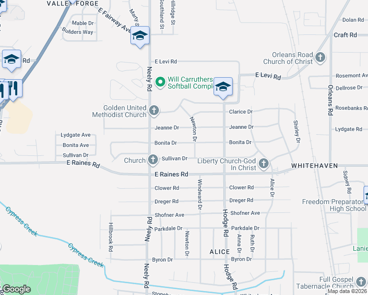 map of restaurants, bars, coffee shops, grocery stores, and more near 302 Bonita Drive in Memphis