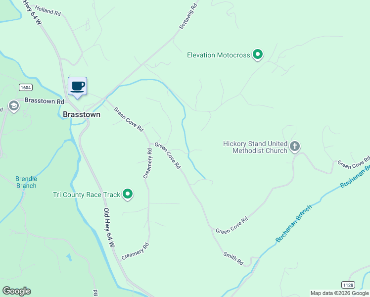 map of restaurants, bars, coffee shops, grocery stores, and more near 46 Trillium Lane in Brasstown