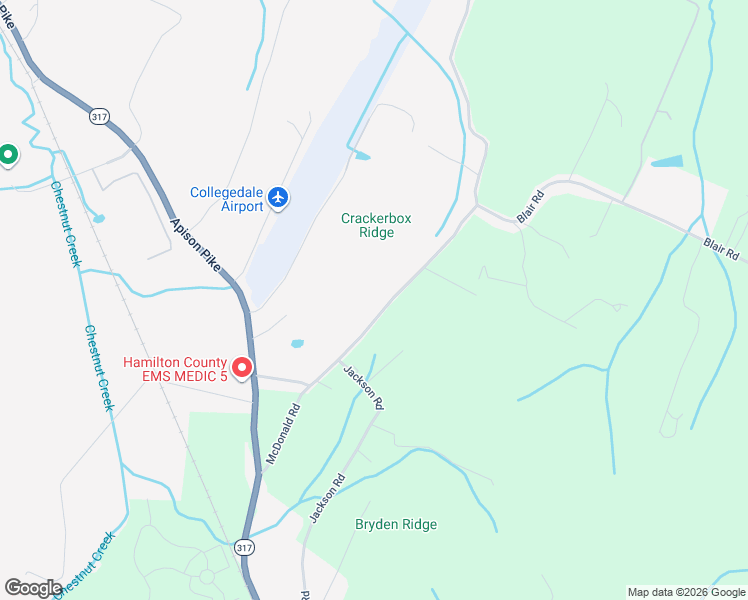 map of restaurants, bars, coffee shops, grocery stores, and more near 4207 McDonald Road in Apison