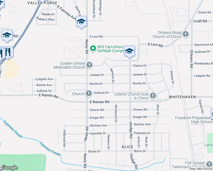 map of restaurants, bars, coffee shops, grocery stores, and more near 302 Bonita Drive in Memphis