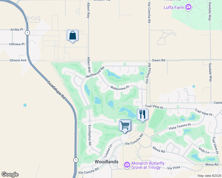 map of restaurants, bars, coffee shops, grocery stores, and more near 935 Sophie Court in Nipomo