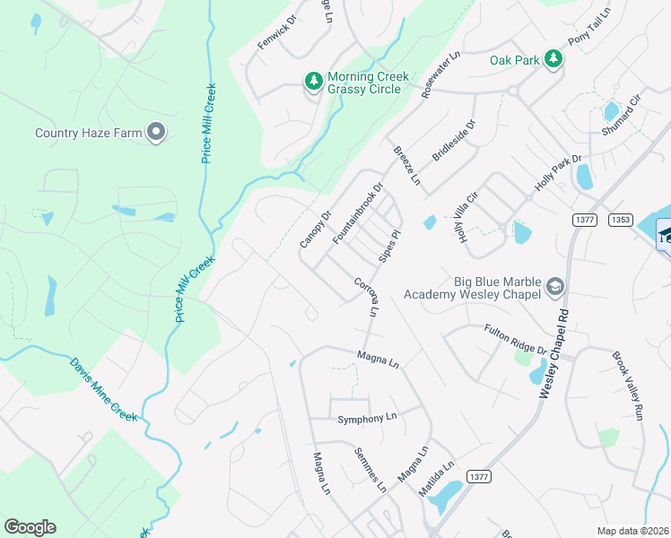 map of restaurants, bars, coffee shops, grocery stores, and more near 3016 Corrona Lane in Indian Trail