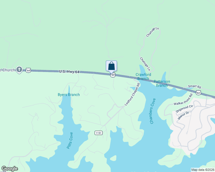map of restaurants, bars, coffee shops, grocery stores, and more near 3346 U.S. 64 in Hayesville