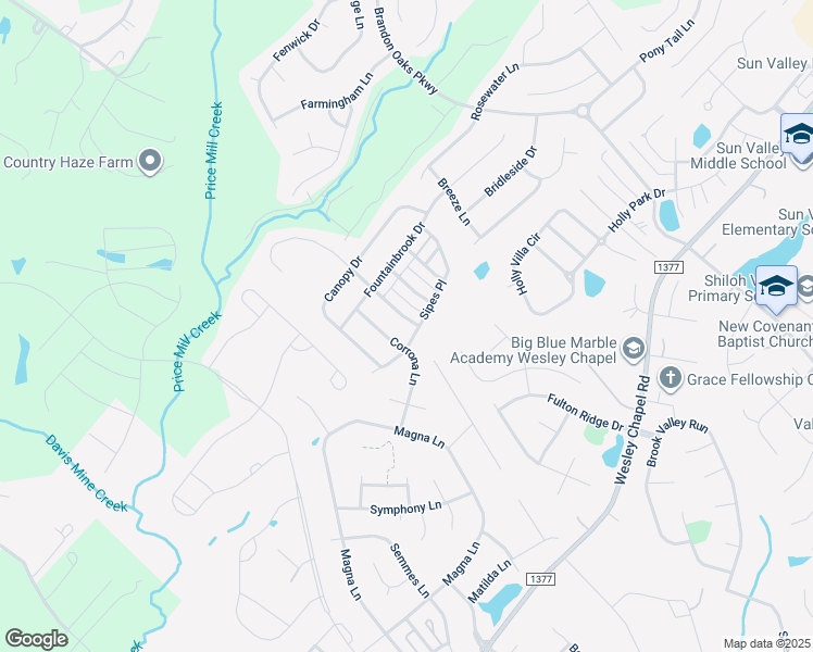 map of restaurants, bars, coffee shops, grocery stores, and more near 1007 Garden Oak Drive in Indian Trail