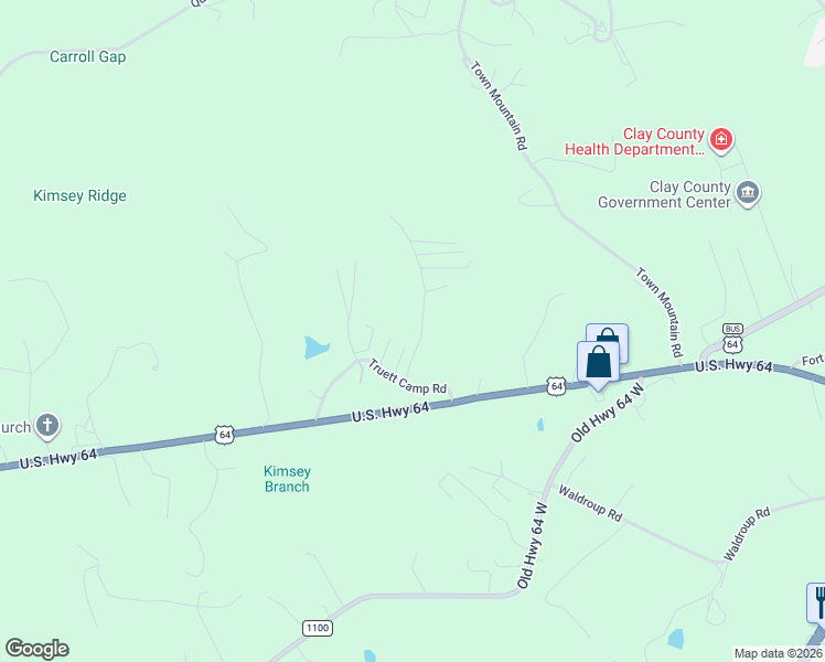 map of restaurants, bars, coffee shops, grocery stores, and more near 153 Avery Scroggs Road in Hayesville