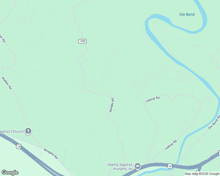 map of restaurants, bars, coffee shops, grocery stores, and more near 834 Ranger Road in Murphy