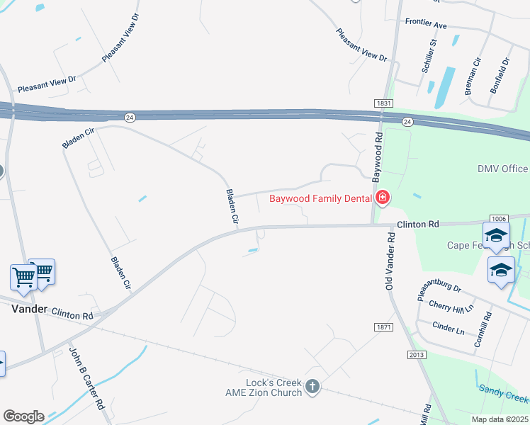 map of restaurants, bars, coffee shops, grocery stores, and more near 104 Antique Court in Fayetteville