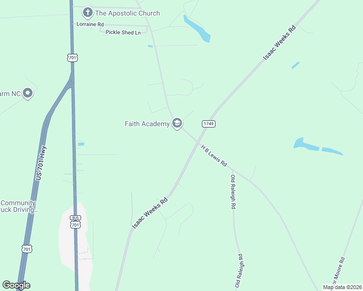 map of restaurants, bars, coffee shops, grocery stores, and more near 2275 H B Lewis Road in Clinton