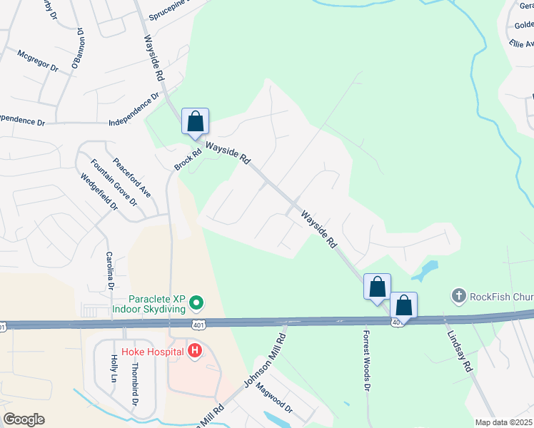 map of restaurants, bars, coffee shops, grocery stores, and more near 120 Quail Ridge Drive in Raeford