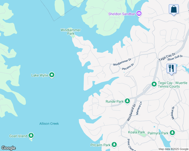 map of restaurants, bars, coffee shops, grocery stores, and more near 29035 Snapper Point in Fort Mill