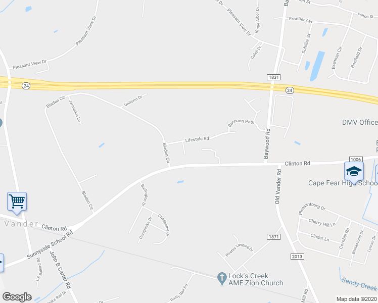 map of restaurants, bars, coffee shops, grocery stores, and more near 108 Antique Court in Fayetteville