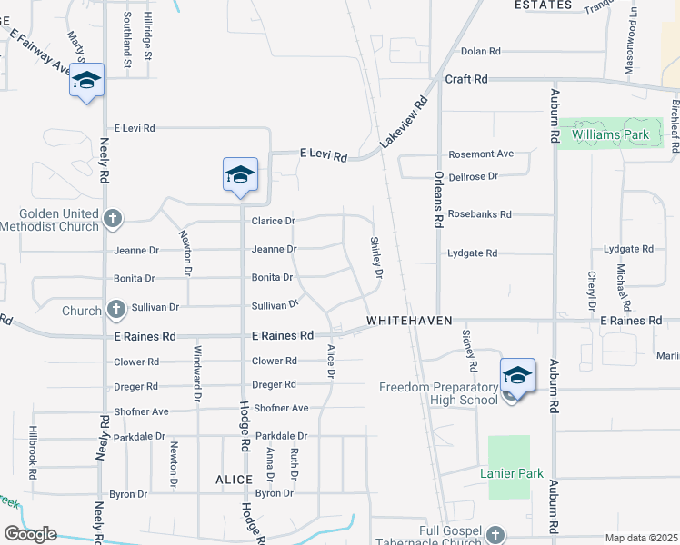map of restaurants, bars, coffee shops, grocery stores, and more near 581 Bonita Drive in Memphis