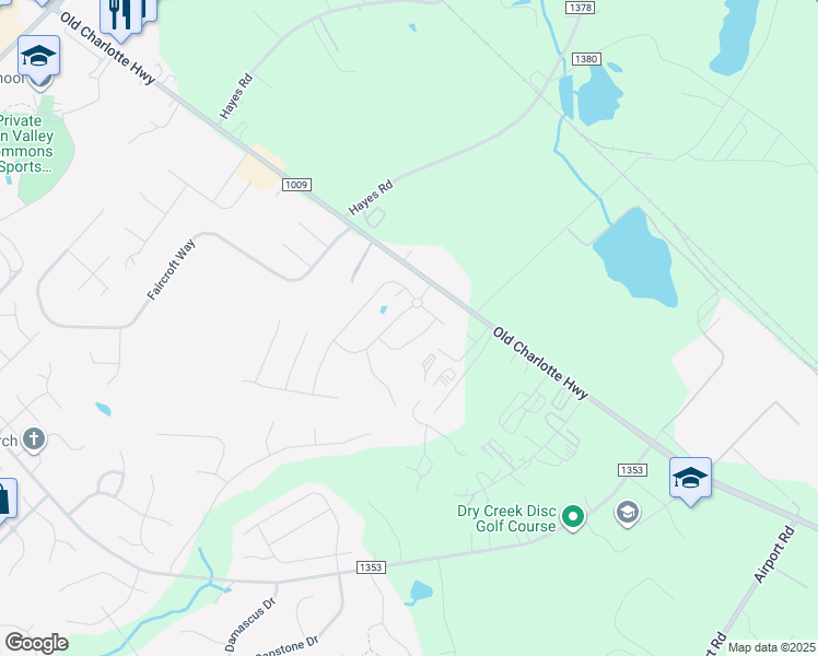 map of restaurants, bars, coffee shops, grocery stores, and more near 4611 Old Charlotte Highway in Monroe