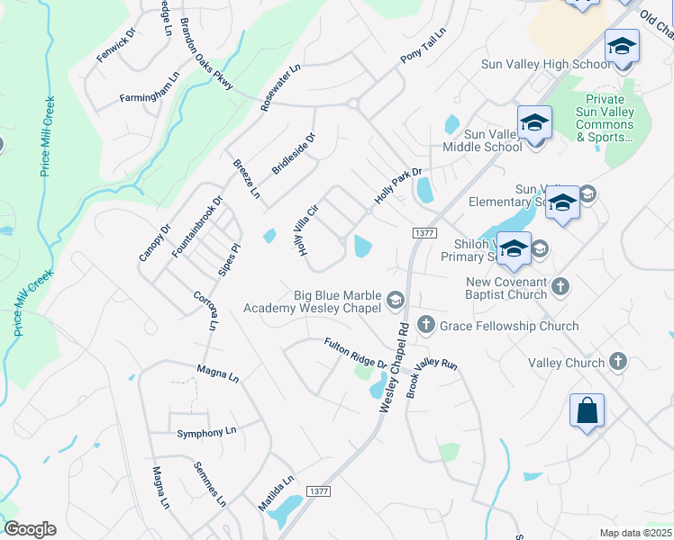 map of restaurants, bars, coffee shops, grocery stores, and more near 4090 Holly Villa Circle in Indian Trail