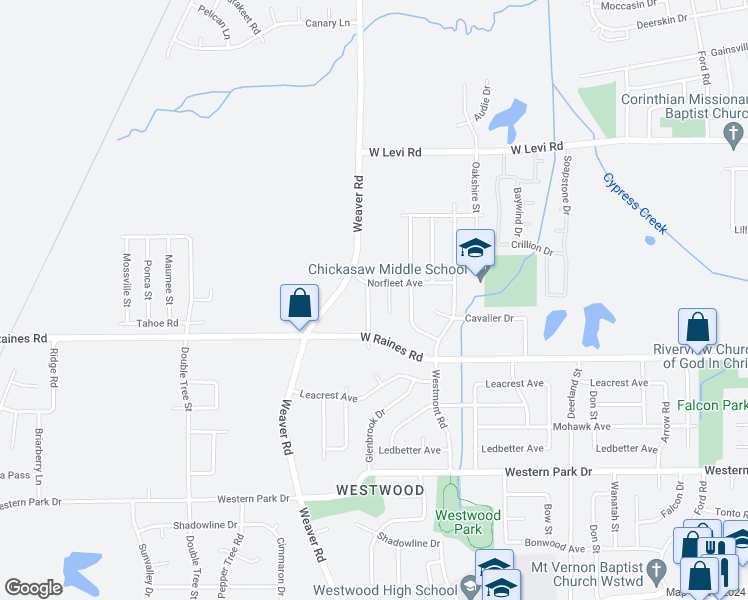 map of restaurants, bars, coffee shops, grocery stores, and more near 4082 Archer Drive in Memphis