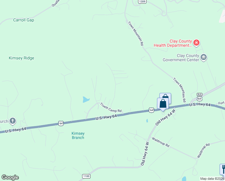 map of restaurants, bars, coffee shops, grocery stores, and more near 153 Avery Scroggs Road in Hayesville