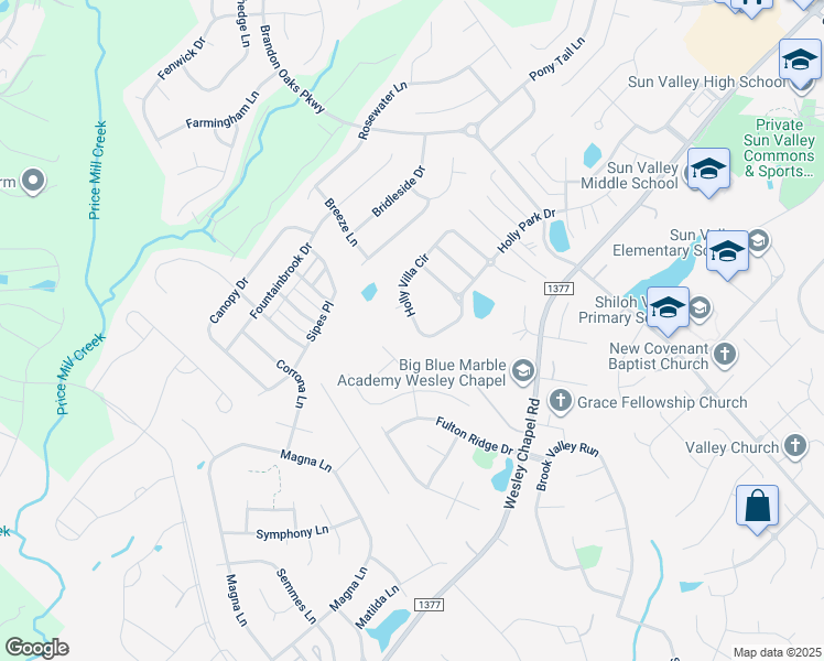 map of restaurants, bars, coffee shops, grocery stores, and more near 4058 Holly Villa Circle in Indian Trail