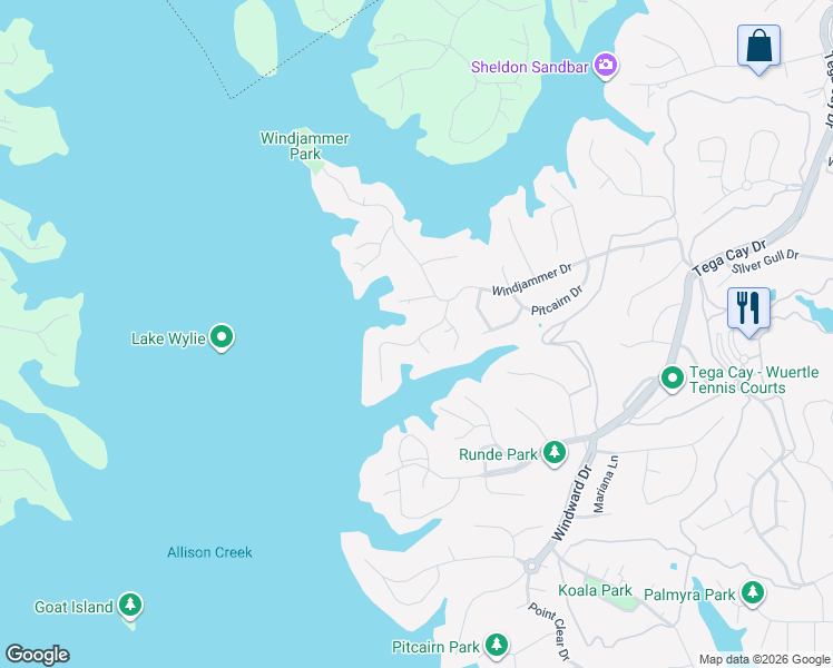map of restaurants, bars, coffee shops, grocery stores, and more near 29035 Snapper Point in Fort Mill