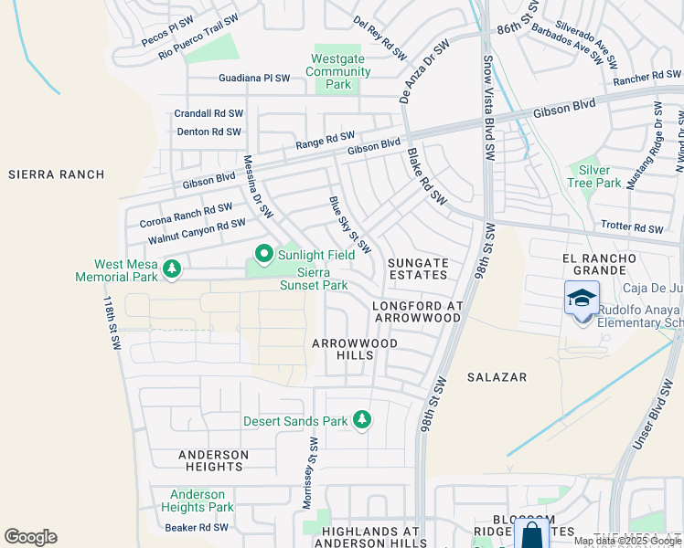 map of restaurants, bars, coffee shops, grocery stores, and more near 10312 Lone Tree Road Southwest in Albuquerque