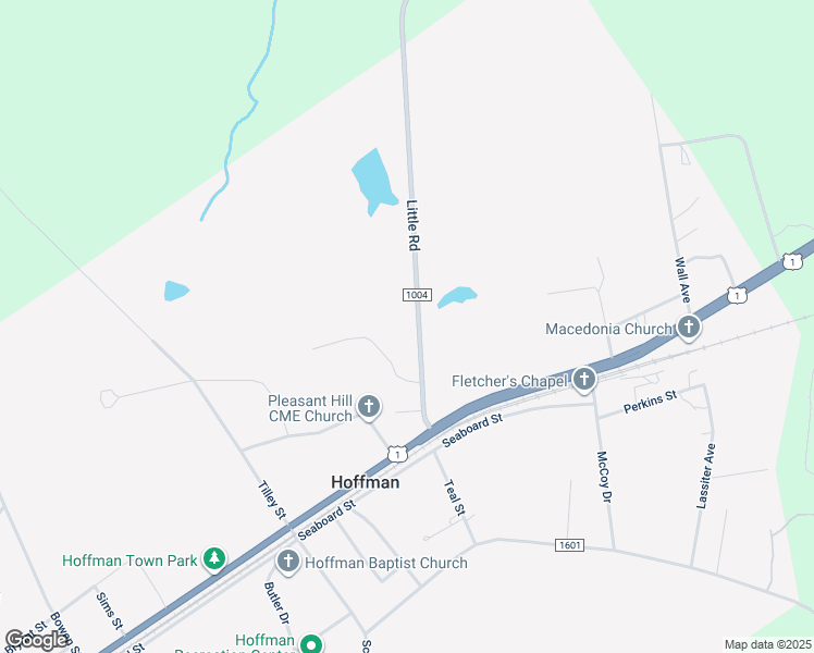map of restaurants, bars, coffee shops, grocery stores, and more near 131 Little Road in Hoffman