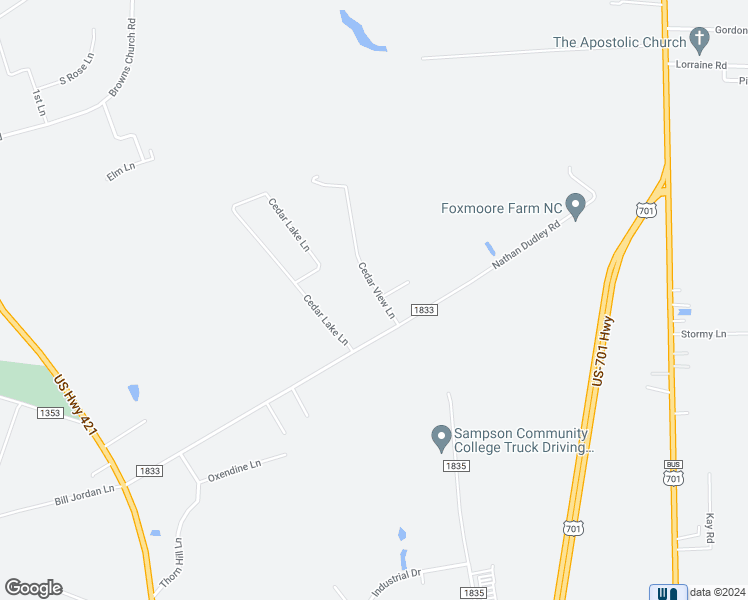 map of restaurants, bars, coffee shops, grocery stores, and more near 87 Cedar View Lane in Clinton