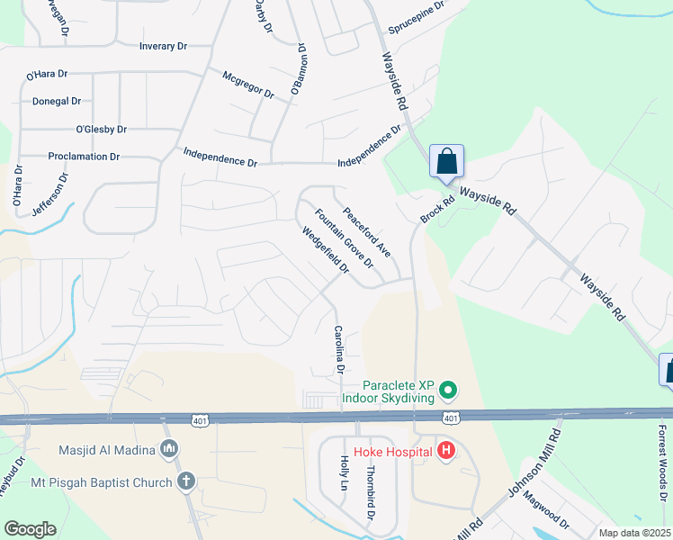 map of restaurants, bars, coffee shops, grocery stores, and more near 331 Wedgefield Drive in Raeford
