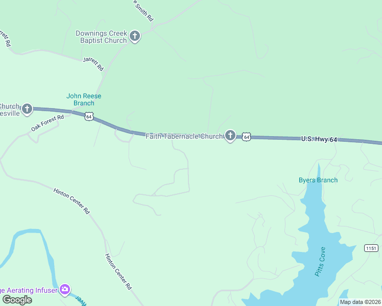 map of restaurants, bars, coffee shops, grocery stores, and more near 2554 U.S. 64 in Hayesville