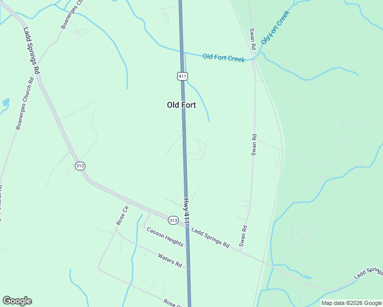 map of restaurants, bars, coffee shops, grocery stores, and more near 1486 U.S. 411 in Old Fort