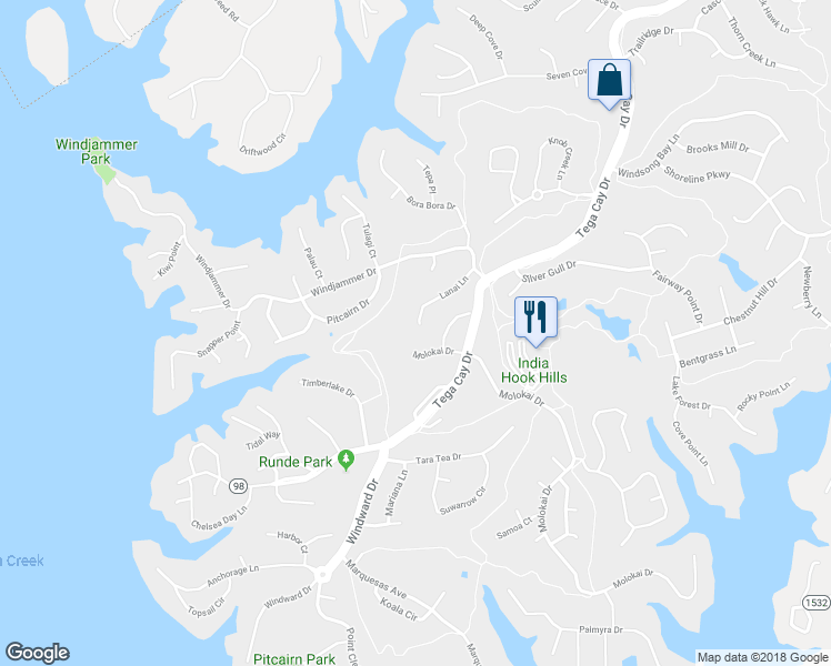 map of restaurants, bars, coffee shops, grocery stores, and more near 6013 Lanai Lane in Fort Mill