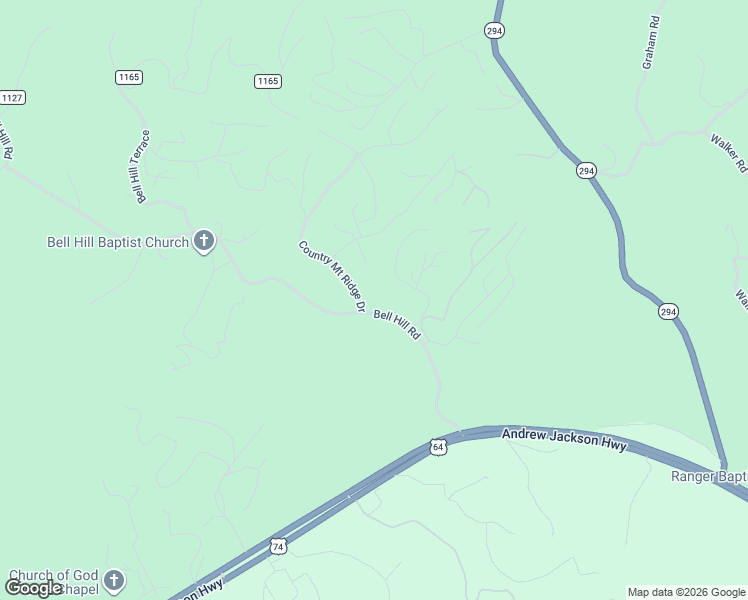 map of restaurants, bars, coffee shops, grocery stores, and more near 56 Country Mountain Ridge Drive in Murphy