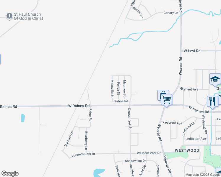 map of restaurants, bars, coffee shops, grocery stores, and more near 4040 Mossville Street in Memphis