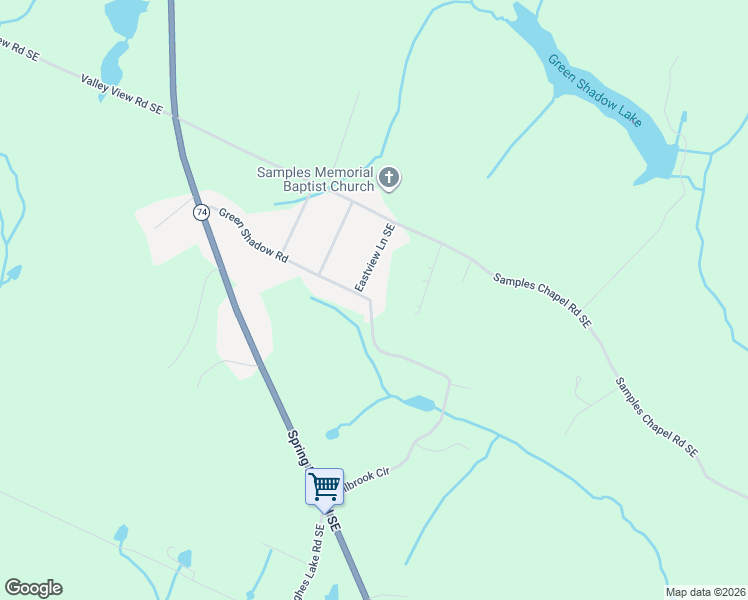 map of restaurants, bars, coffee shops, grocery stores, and more near 351 Green Shadow Road in Cleveland