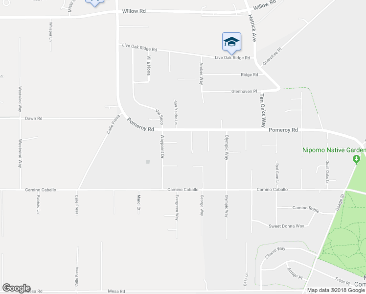 map of restaurants, bars, coffee shops, grocery stores, and more near 863 Peggy Lee Court in Nipomo